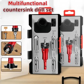 Countersink Drill Bit Set with Low Friction Depth Stop