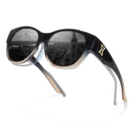 Xfeel Fit Over Sunglasses for Women Trendy Round Polarized Sun Glasses Wrap Around Shades