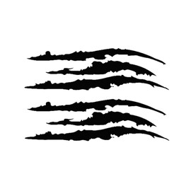 Magik 2-4Pc Monster Claw Mark Scratch Car Headlight Sticker Stripe Reflective Decal (2 Pack, Black)
