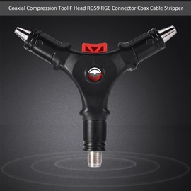 F Head Cable Stripper, Coaxial Compression Tool F Head RG59 RG6 Connector Coax Cable Stripper Flares Braid, Saves Time on Cable TV and Satellite Installations
