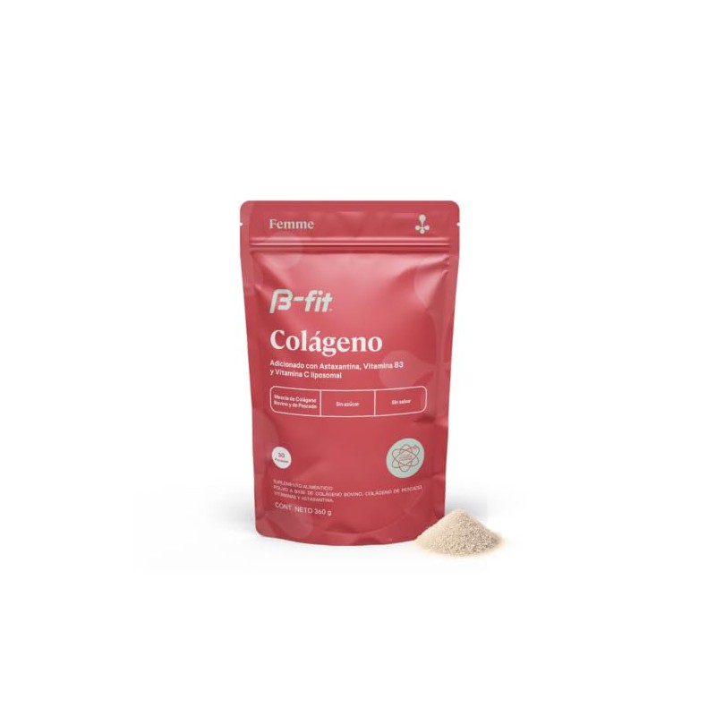 Fit Colágeno Astaxantina Vitamina Liposomal Porciones 360g Polvo Azúcar Sabor