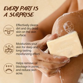Natural Bar Soap Set for Men Women 6pcs Organic Soap with Plant Extracts for Body Face Hand Christmas Birthday Thanksgiving Mother's Day Gifts Tea Tree Almond Lemon Lavender Bamboo Charcoal Mint