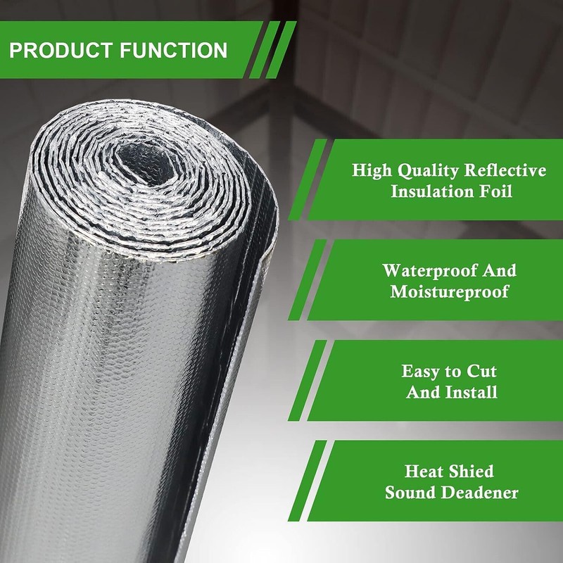 Trade Winds Reflective Insulation Roll, 48" x 20Ft, Aluminum &