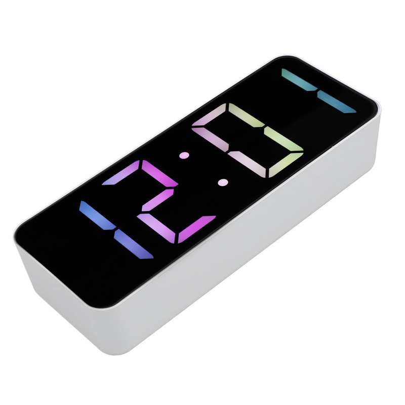LED Clock Dual Mode Auto Dimming Temperature Display Snooze Function