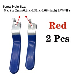 2 Pcs Red Valve Handle Hole Size 5x8mm,Hole Thickness 2mm,Total length 93mm（5x8x2mm）