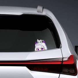 Anime Emilia Peeker Foil Car Sticker - Creative Car Accessories for Window, Water Cup, Windshield, Skateboard - 12cm Sticker - UV Protected & Waterproof - Premium Quality