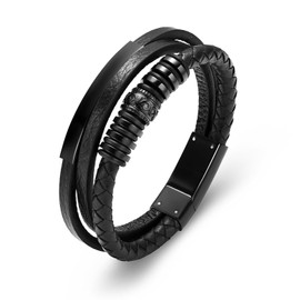 Minicremation Urn Bracelet for Ashes for Men Women Keepsake Memorial Cuff Bangle Braided Leather Bracelet Gift for Boy Boyfriend Husband, Stainless Steel, No Gemstone