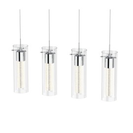 Tawson Alice 4-Light Chandelier Pendant Ceiling Light, Integrated Led and Bubble Glass, for Kitchen Island, Hallway, Entryway, Passway, Dining Room, Bedroom, Balcony Living Room