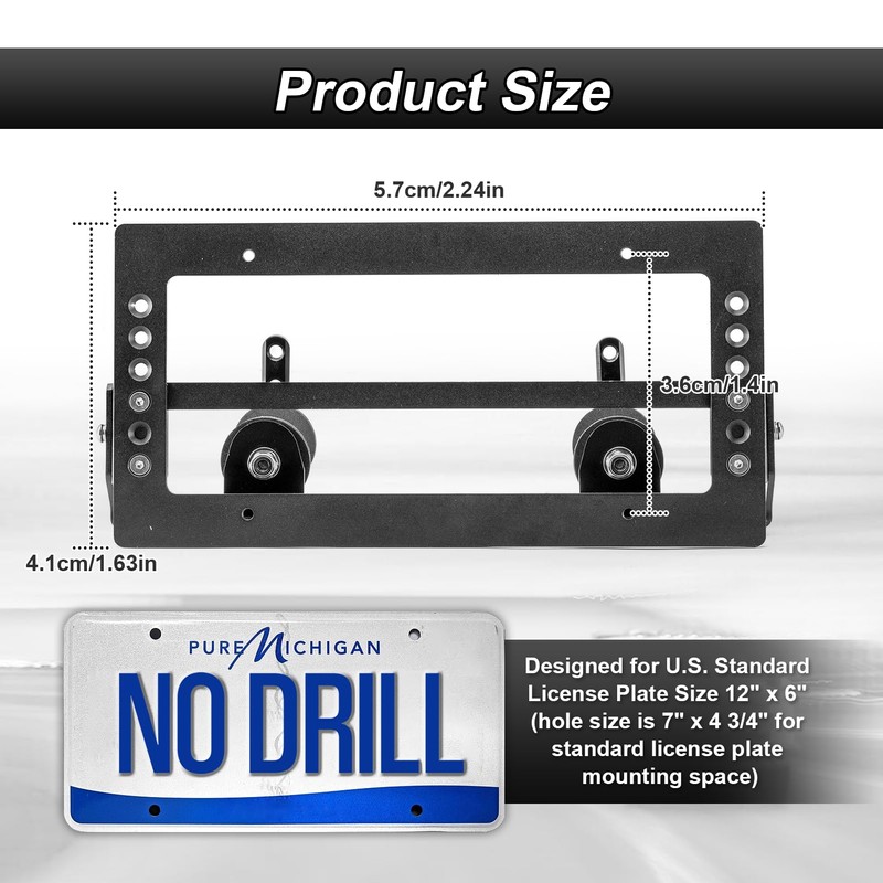 ROMELACK Grille License Plate Holder Front Mount Bracket All-Around Adjustable