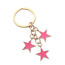 Meefisher Women's Stars Bag Charms Cute Enameled Keychain Keyring for Purse Accessories Kawaii Aesthetic Gifts,Pink-A