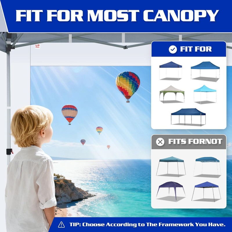 FANPAT 3Pcs Clear Canopy Sidewalls for 10x10 Pop Up Tent,