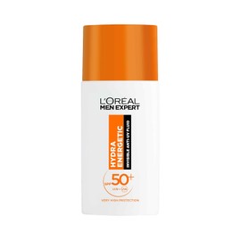 L'Oréal Paris Men Expert Hydra Energetic UV Face Daily Fluid SPF50+ | SPF50+ Invisible Fluid, Protects From UV Damage, With Vitamin C, Helps Fight Signs Of Fatigue And Ageing