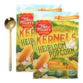 Heirloom Popcorn, 1.3lb, Bundled With Golden Ss Spoon - Unpopped Popcorn Kernels, Non-Gmo, Gluten Free Snacks, Virtually Hull-Less, Healthy And Delicious [Pack Of 2]