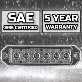 SpeedTech Lights Z-6 TIR 18W LED Strobe Light for Police Cars, Construction Trucks, Service Vehicles, Plows, Emergency Vehicles. Surface Mount Grille Flashing Hazard Beacon Light - Blue/Blue