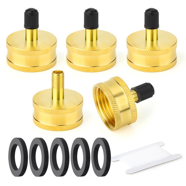 GASHER 5PCS 3/4" GHT Female Tank Valve Anti-Corrosion Brass Schrader