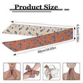 Sorcristy 4 PCS Multifunctional Boho Scarves, Purse Scarf for Handbags, Boho Scarves Headbands Satin Scarf for Women Hair, Neck, And Bag Accessories (Khaki, White, Brown, Grey)