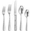KEAWELL Premium 20/45/65 Piece Louise Hammered Silverware Set with Round