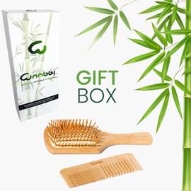 Natural Bamboo Detangling Hair Brush Massage Comb for All Hair Types with Sensitive Hair