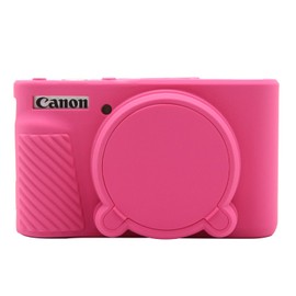 Easy Hood SX740 Camera Case, SX740 Camera Cover Silicone Sleeve Protective Case with Removable Lens Cover, Anti-scratch Soft Camera Body Skin for Canon PowerShot SX740/SX730 HS Digital Camera,Rose
