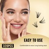 320Pcs Individual Lashes QUEWEL Cluster Lashes 30D D Curl MIX12-18mm