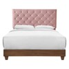 Modway Rhiannon Diamond Tufted Upholstered Performance Velvet Queen Bed, Walnut