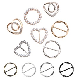 11-Piece Adjustable Scarf Ring Clips, scarf ring, Scarf Ring Clip, Silk Scarf Ring Clip, Versatile Shirt Waist Cincher & Knotted Buckles for Dresses, Sweaters, & Shawls