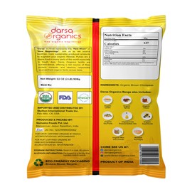 Darsa Organics Kala Chana 2 lb | Brown Chickpeas, Black Gram Lentils | USDA Organic, Non-GMO | Rich in Protein & Fiber | Great for Salads, Curries & Stews