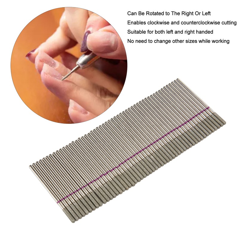 50Pcs Nail Drill Bits Emery Rotatable High Strength Replacement Nail