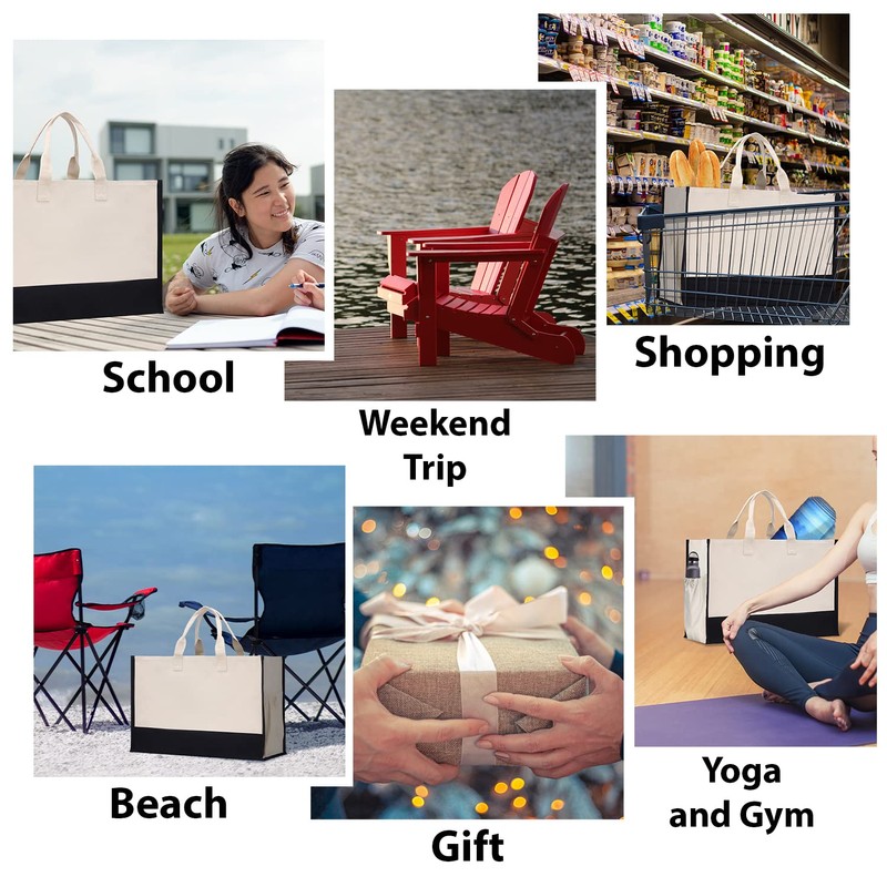 VANESSA ROSELLA Beach Tote Bag XL Oversized Zipper and Inner