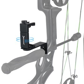 DEEPOWER Universal Compound Bow Phone Holder Aluminum Alloy Smartphone Mount for Archery Hunting - Instant Photo and Video Recorder