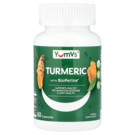 YumVs YumVS Turmeric With Bioperine 60 Capsules Curcumin Herbal Supplement / YumVs 얌브이에스 강황 위드 바이오페린 60 캡슐 커큐민 허브보충제