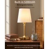 Cordless Table Lamp Rechargeable Touch Gold Mini Small Lamp Adjustable