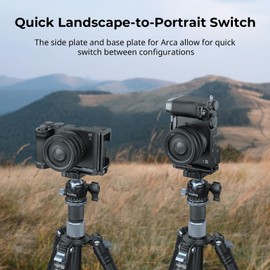 SMALLRIG A7C II A7CR L-Bracket, L-Angle for Sony Alpha 7C II/Alpha 7CR, L-shaped Plate Quick Release Plate for Arca, with Strap Hole, QD Hole and 1/4"-20 Thread Holes - 4569