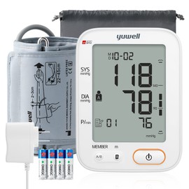 yuwell Blood Pressure Monitors/Machine for Home Use, Automatic Digital BP Cuff 17.7 inch, Largest Backlit Display, AC Adapter, 2-Users, 198 Recordings,Style 680 Series
