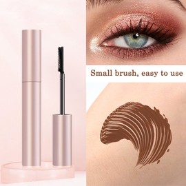 1PC Mascara – Waterproof Smudge-Proof Lengthening Tubing Mascara with 4D Silk Fiber, Volumizing Curling Formula for Natural Looking Lashes (Brown)