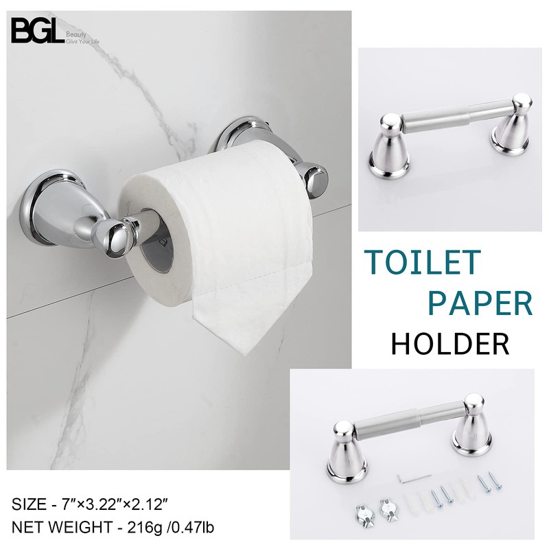 BGL 4-Piece Bathroom Accessory Set Chrome Bathroom Hardware Set 24