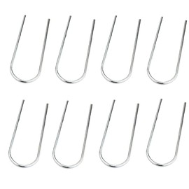 Trampoline Anchor Kit, Football Goal Net Pegs, Metal Heavy Duty U-Shaped Pegs, Ideal As Tent Pegs & Ground Anchors for Trampolines & Goal Posts 8 Pack Loopunk