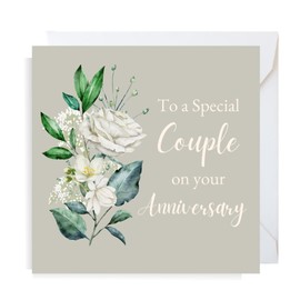 Second Ave Special Couple Anniversary Flower Square Card Partner Anniversary Card