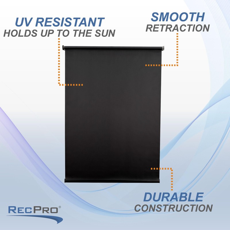 RecPro Black RV Roller Shades | Slow-Rise Roller Shades |