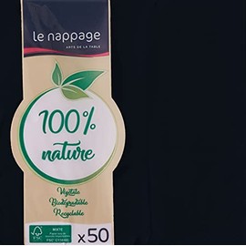 Le Nappage LE NAPPAGE ARTS DE LA TABLE Papierservietten, 33 x 33 cm, 2-lagig, Schwarz FSC, Zellulose, 33 x 33 cm, 50 Stück