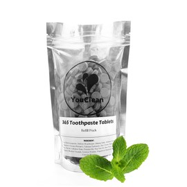 YouClean Refill Pack - 365 Toothpaste Tablets - Natural Remineralization & Whitening with Nano Hydroxyapatite - Travel or Daily Use - Fluoride Free (Mint365)