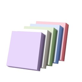 ALLVD Post-it Sticky Notes, 3.0 x 3.0 inches (76 x 76 mm), 100 Sheets x 5 Books, Pastel Colors, Sticky Notes, 5 Color Variations