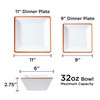 TP 12-Piece Melamine Dinnerware Sets, Plates and Bowls Dishes Set
