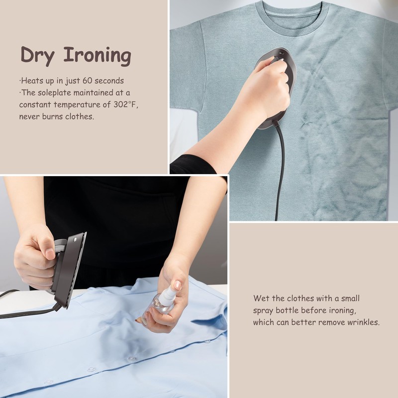 Newbealer Travel Iron with Global Voltage, 100-240V Mini Dry Iron