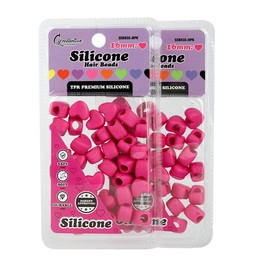 2 Pack Heart Shaped Silicone Hair Beads – 70 PCS 16mm, Premium Soft Rubber, Noiseless, Painless, Light for Women Girls Stylish Braiding:_Hot Pink