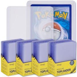 blaash® Set of 4 Regular Toploader | 4 x 25 Premium Protective Cases | 3 x 4 Inch | Transparent Card Sleeves for All Standard Playing and Trading Cards such as YuGiOh, MTG, Match Attax | Extra Clear