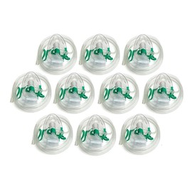 Dealmed Pediatric Non-Rebreather Oxygen Mask with Adjustable Nose Clip, Clear Finish, Suitable for Kids, Hospitals, and First Aid Kits (Pack of 10)