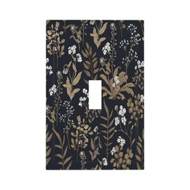 Decorative Light Switch Cover Vintage Floral Wildflowers Plant 1 Gang Single Toggle Device Electrical Faceplate Switchplates Decorator Outlet Wall Plate for Bathroom Home Decor