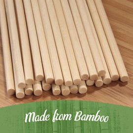 BambooMN - 5mm Semi-Point Candy Apple Bamboo Skewers - 10" (25cm) - 100 Pieces