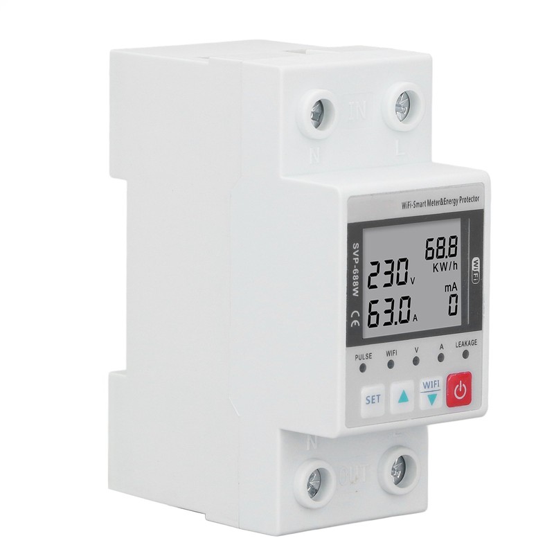 WIFI Overvoltage Undervoltage Protector 230V 50Hz 60Hz 63A Remote Control